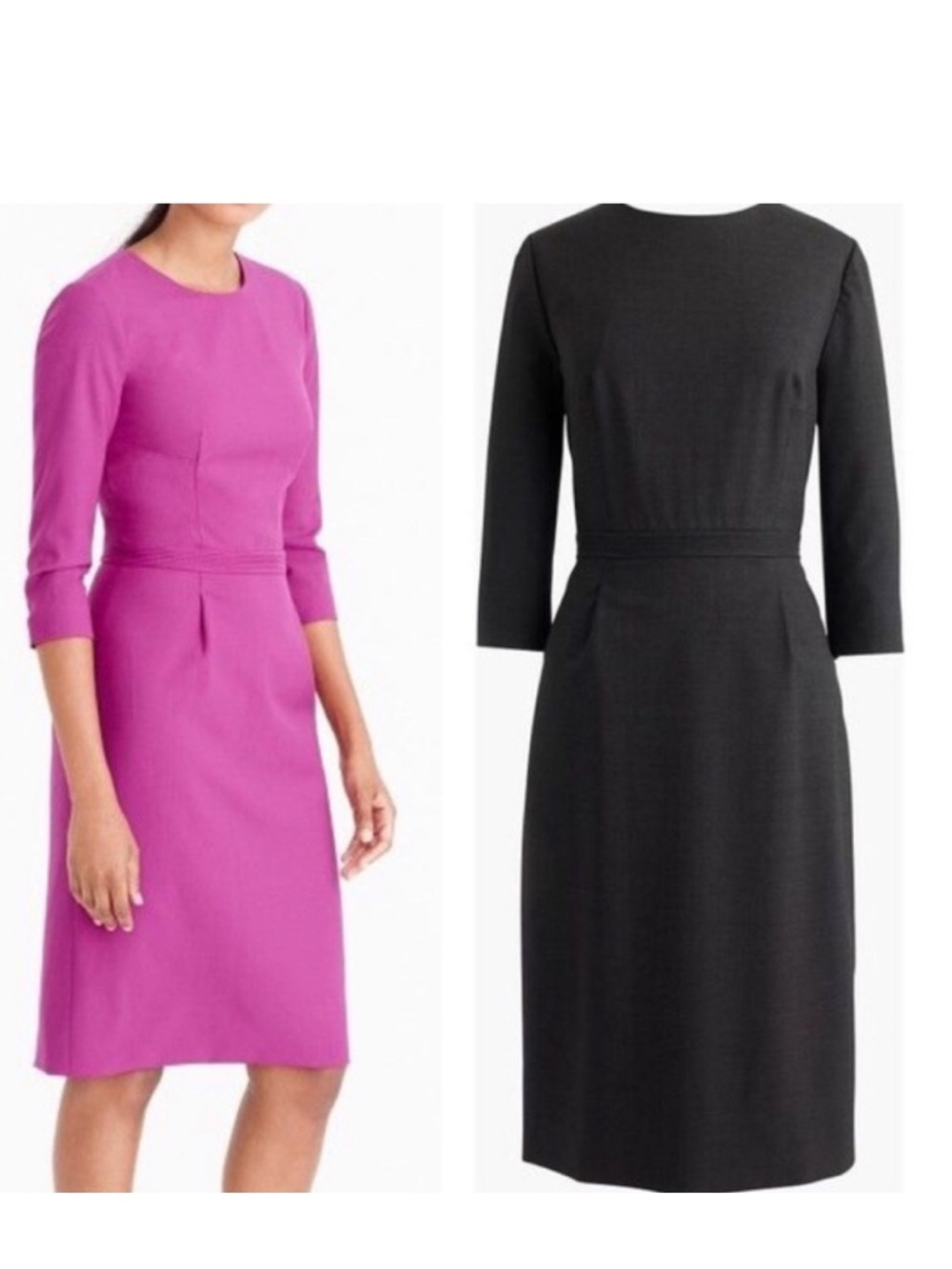 J. Crew Charcoal Long Sleeve Sheath Dress 8 Tall